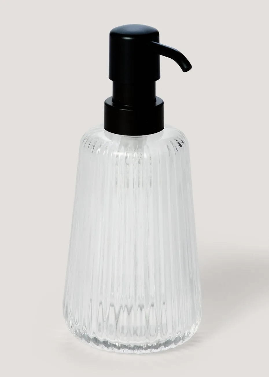 Clear Ribbed Glass Bathroom Tumbler