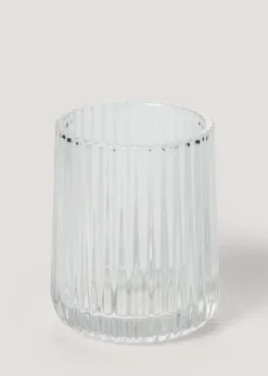 Clear Ribbed Glass Soap Dispenser