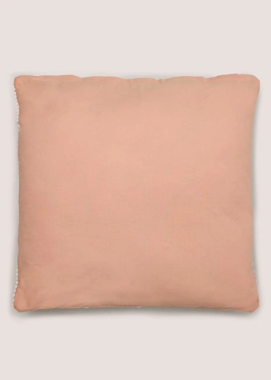Coral Bobble Stripe Cushion