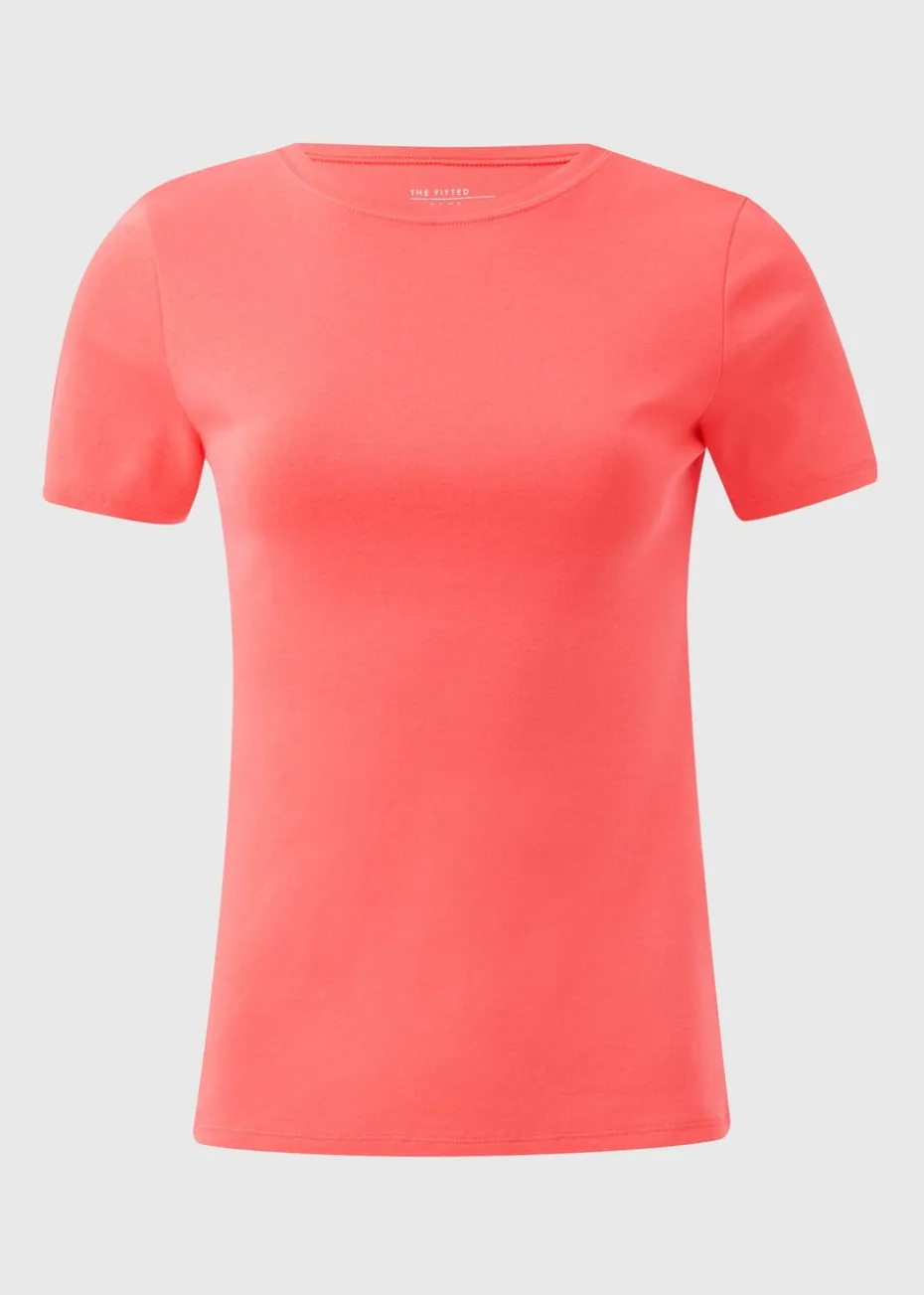 Coral Fitted Cotton T-Shirt