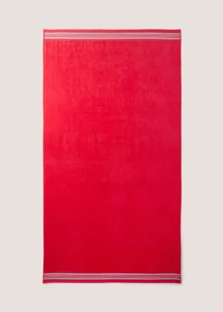 Coral Stripe Border Extra Large Towel