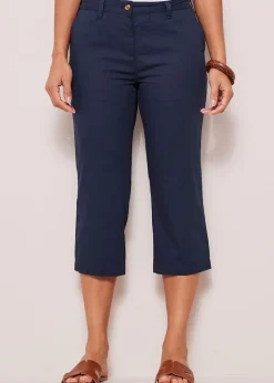 Cotton Traders Dark Blue Everyday Straight Leg Crop Trousers
