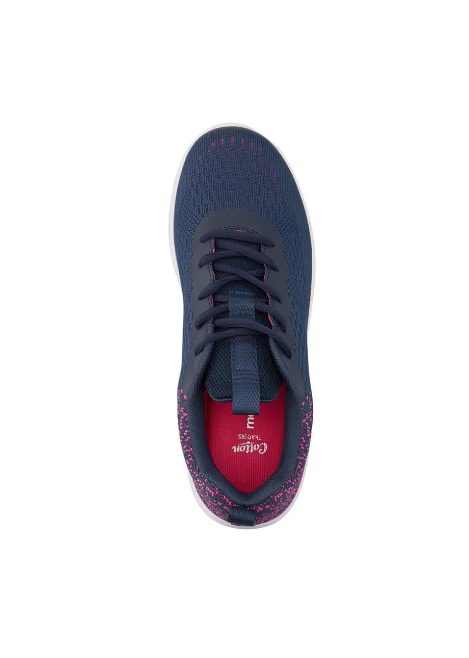 Cotton Traders Dark Blue Memorylite Lace Up Trainers