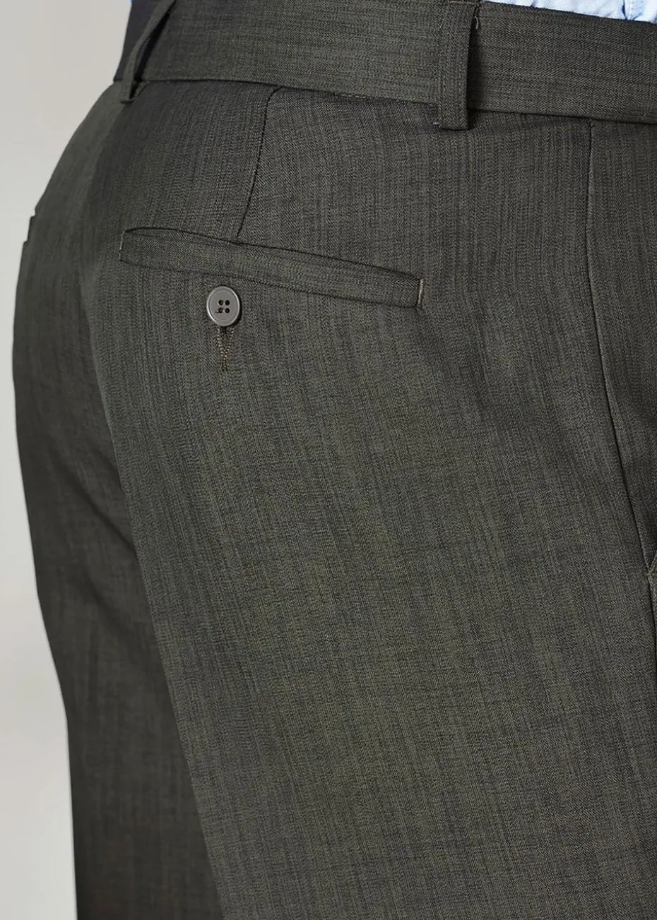 Cotton Traders Dark Moss Pleat Front Supreme Easy-Care Trousers