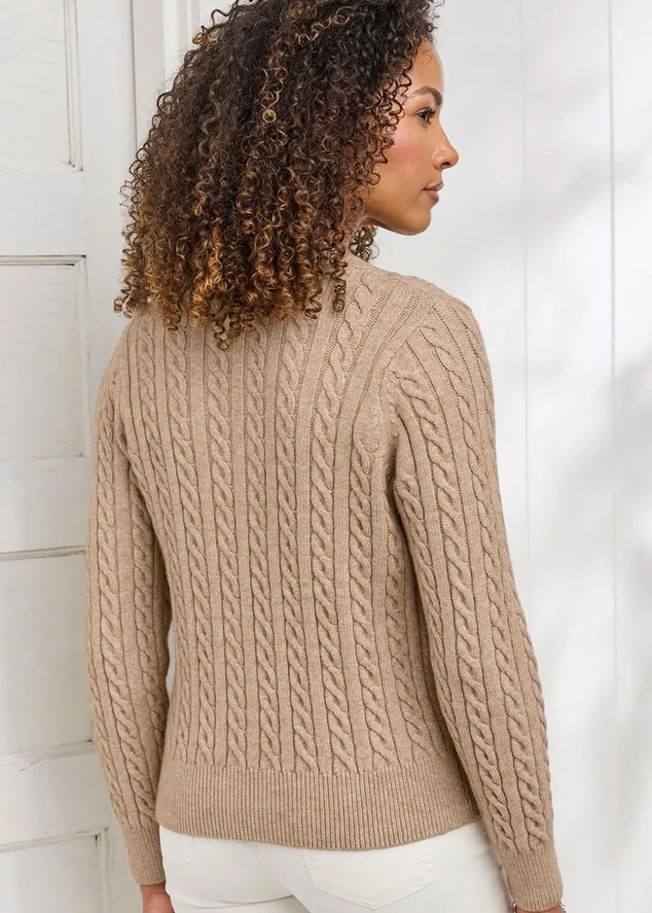 Cotton Traders Latte Cutest Cable Cardigan
