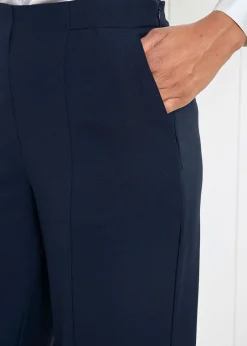 Cotton Traders Navy Wide Leg Occasion Trousers