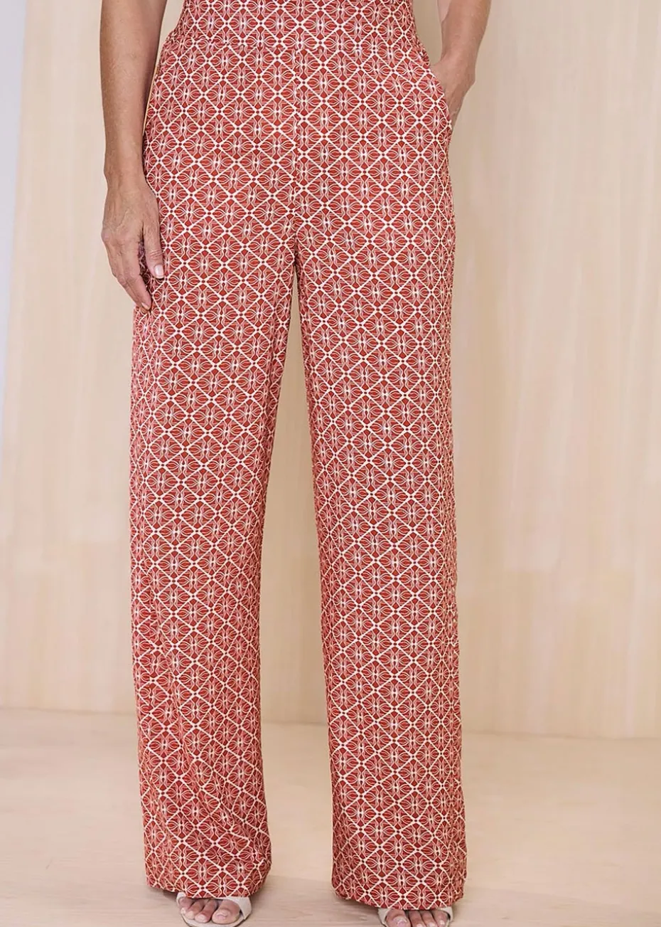Cotton Traders Orange Wide Leg Pull On Trousers