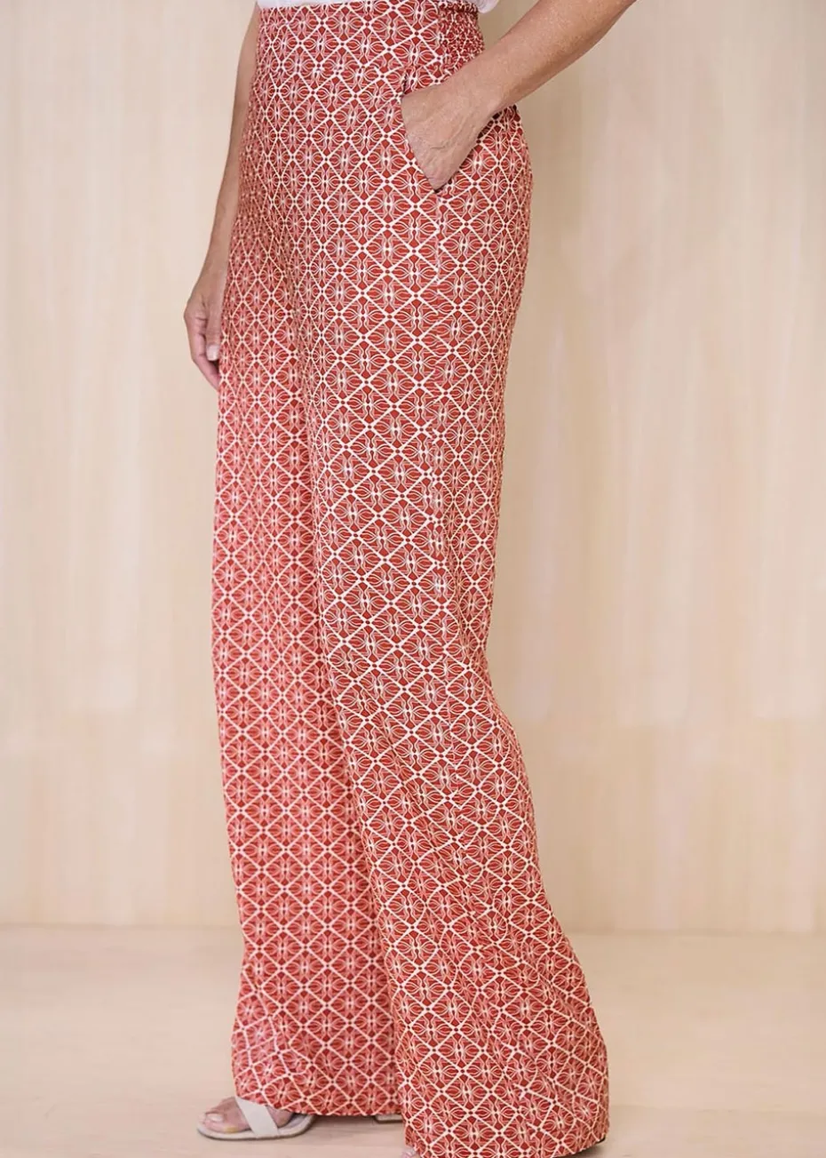 Cotton Traders Orange Wide Leg Pull On Trousers