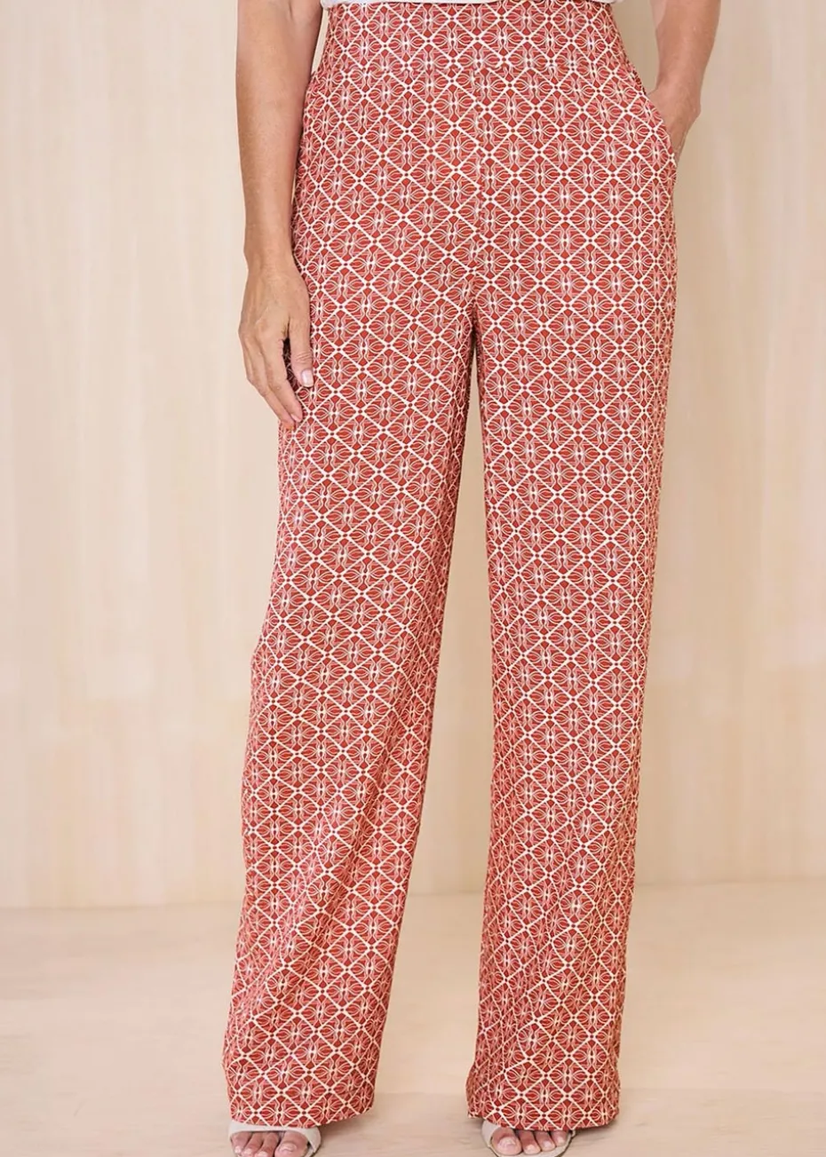 Cotton Traders Orange Wide Leg Pull On Trousers