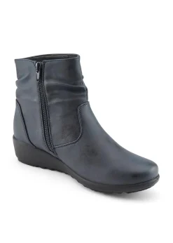 Cotton Traders Slate Dark Blue Core Comfort Flexisole Boots