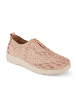 Cotton Traders Soft Pink Memorylite Front Zip Trainers