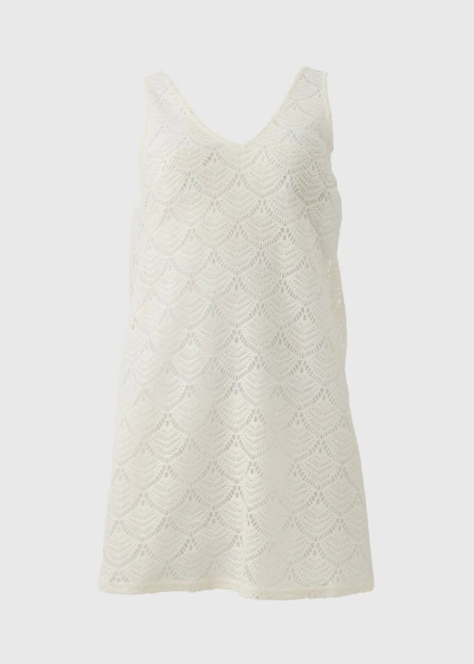 Cream Crochet Short Beach Dress
