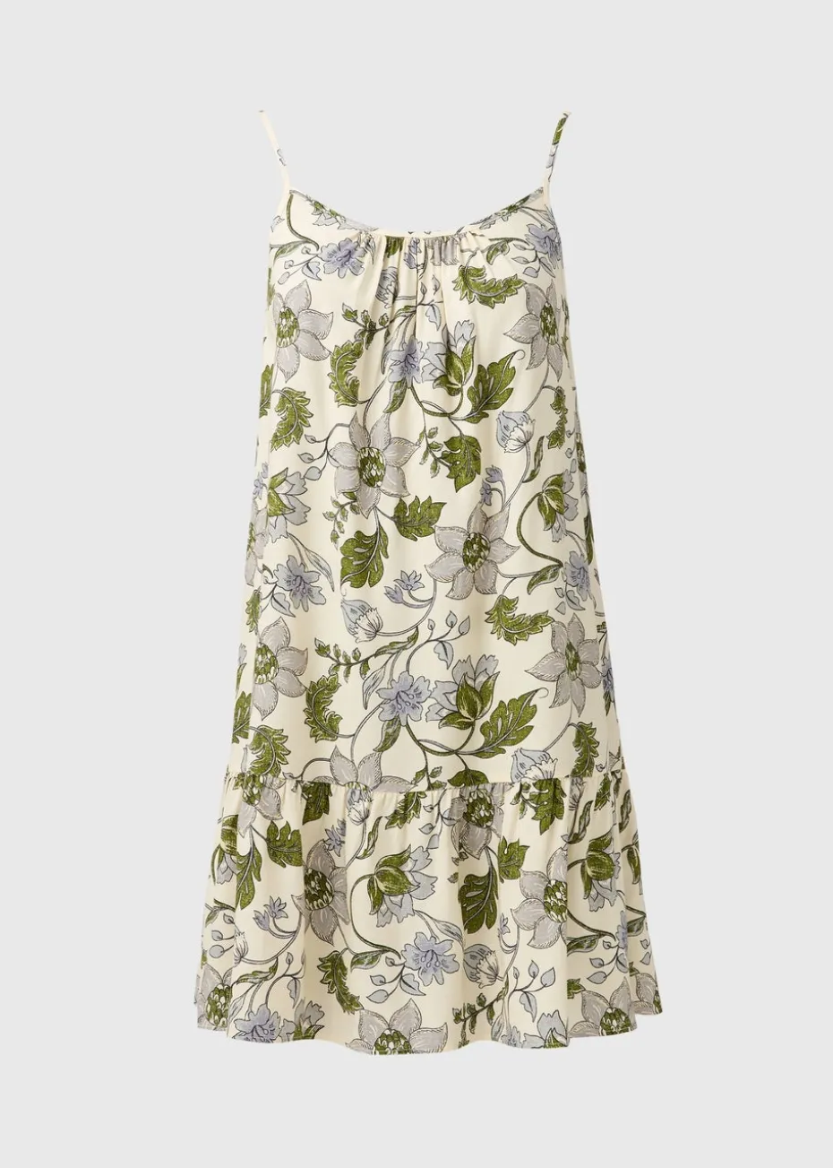 Cream Floral Mini Cami Dress