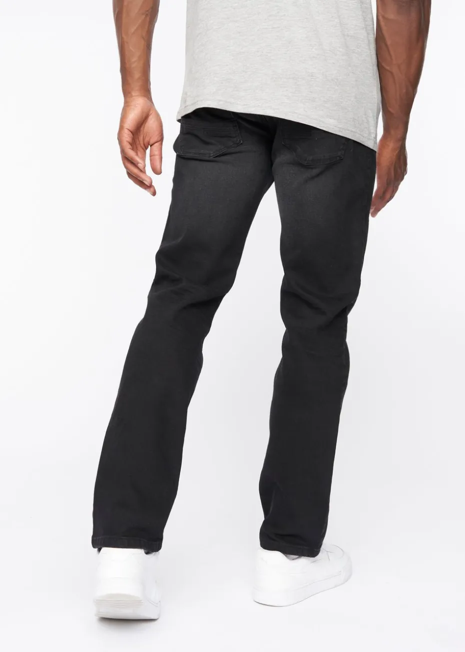 Crosshatch Black Wash Cadman Straight Jeans