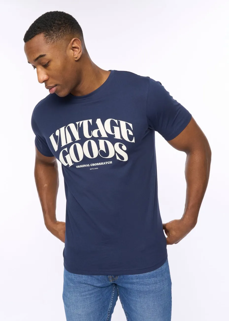 Crosshatch Navy Wilsby T-Shirt