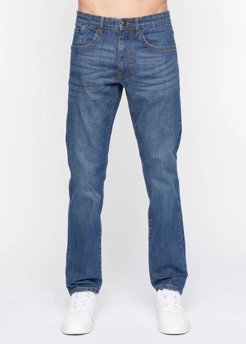 Crosshatch Stone Wash Bandol Straight Leg Jeans