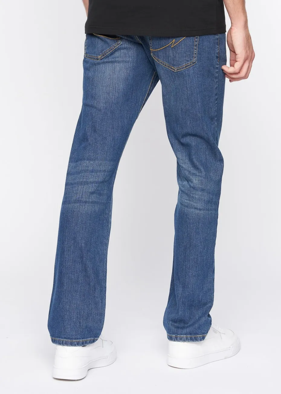 Crosshatch Stone Wash Bandol Straight Leg Jeans