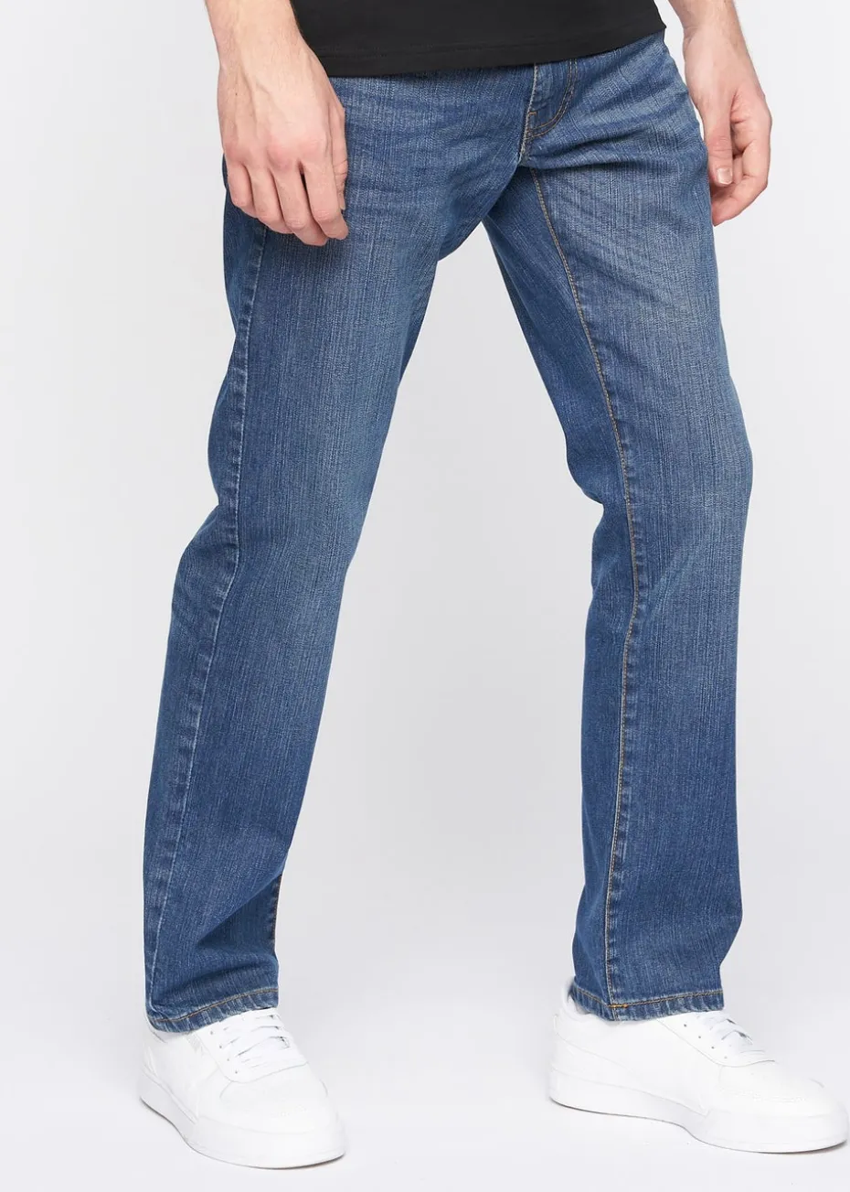 Crosshatch Stone Wash Bandol Straight Leg Jeans