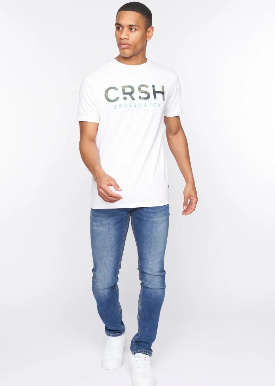 Crosshatch White Fratter T-Shirt