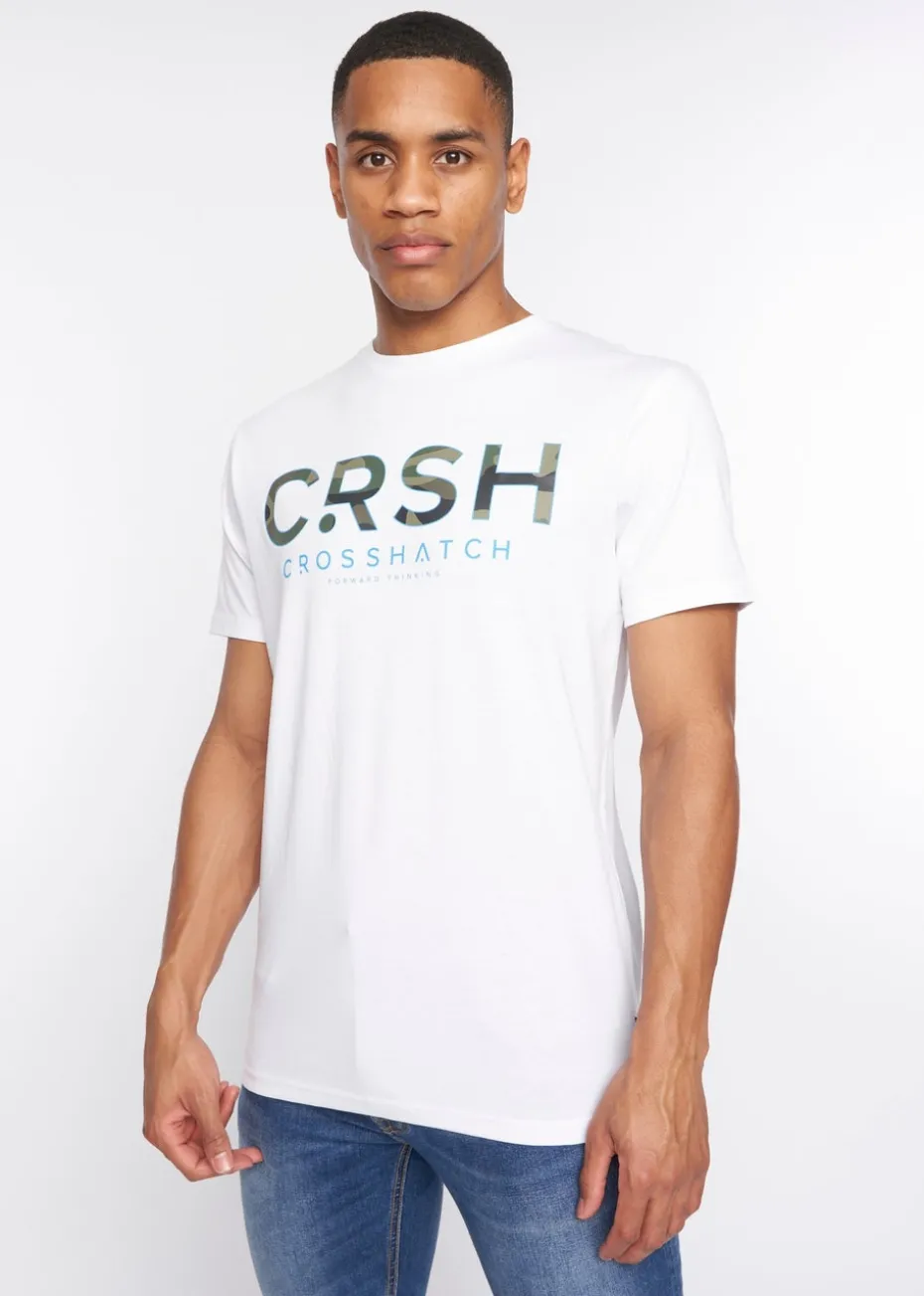 Crosshatch White Fratter T-Shirt