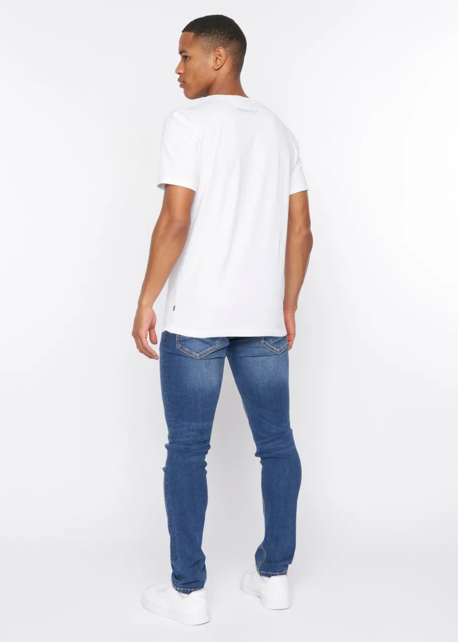 Crosshatch White Fratter T-Shirt