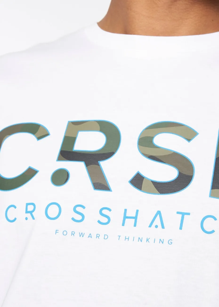 Crosshatch White Fratter T-Shirt