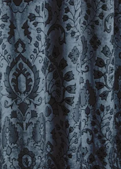 Curtina Trinity Jacquard Blue Pencil Pleat Curtains