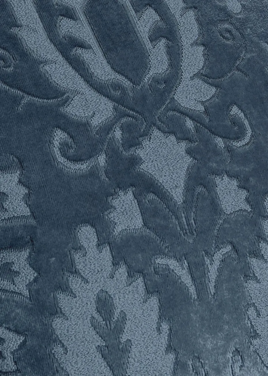 Curtina Trinity Jacquard Blue Pencil Pleat Curtains