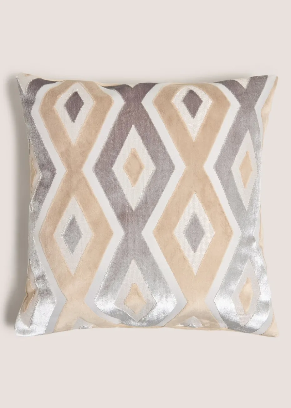 Cut Velvet Diamond Cushion