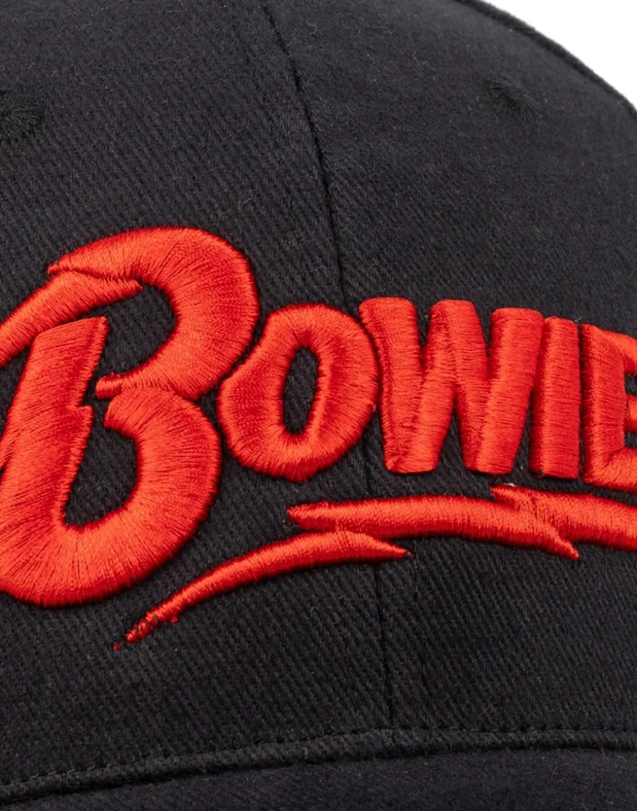 David Bowie Black Logo Adjustable Curved Peak Baseball Cap