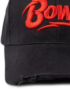 David Bowie Black Logo Adjustable Curved Peak Baseball Cap