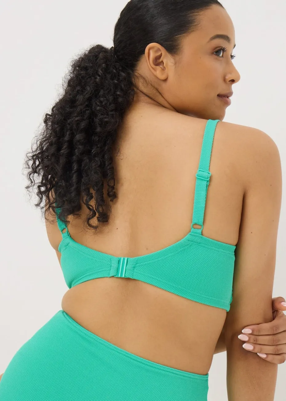 DD+ Turquoise Shapewear Crop Bikini Top