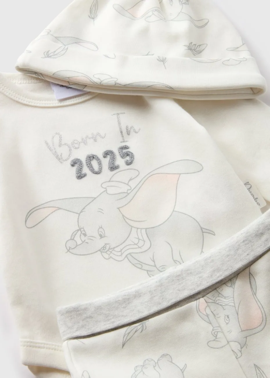 Disney 3 Piece Baby Cream Dumbo Top & Jogging Bottom Set (Newborn-12mths)