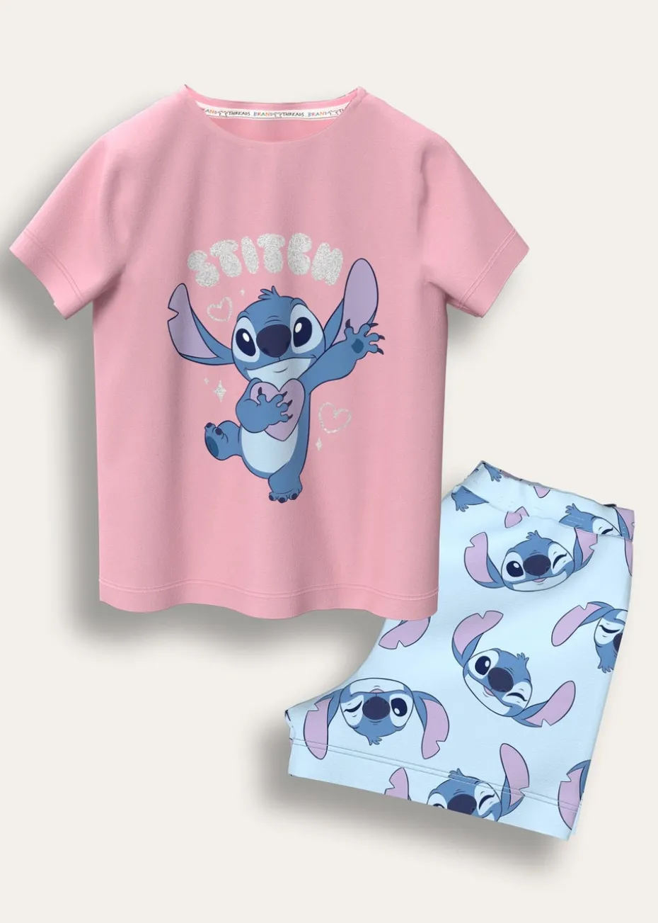 Disney Blue Stitch Short Pyjama Set (7-12 Years)