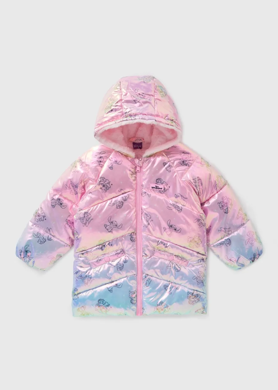 Disney Kids Lilac Stitch Showerproof Puffer Coat (1-7yrs)