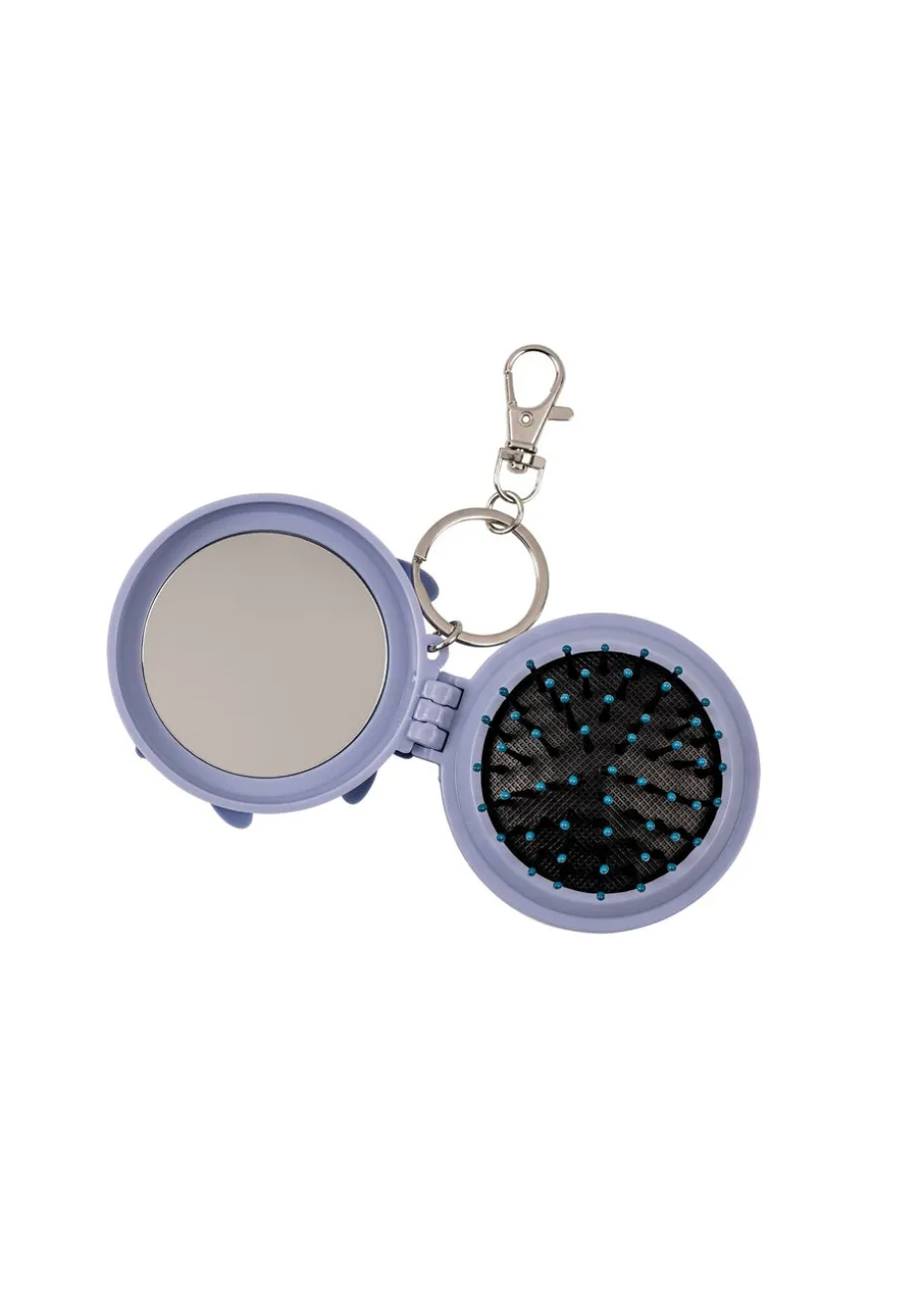 Disney Lilo & Stitch Blue Compact Mirror & Hairbrush Keychain