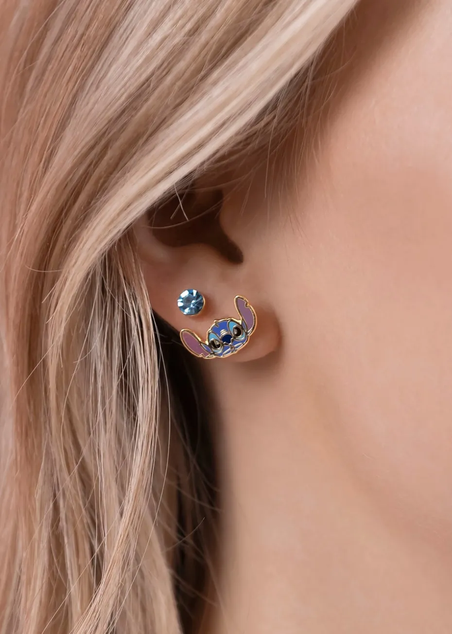 Disney Lilo & Stitch Blue/Gold Coloured 3 Piece Earring Set