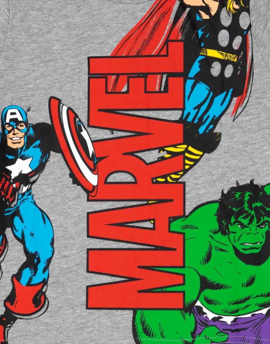 Disney Marvel Avengers Kids Black & Grey Shortie Pyjamas (2-8 Years)