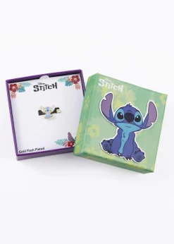 Disney Stitch Gold Plated Clear Stone Ring