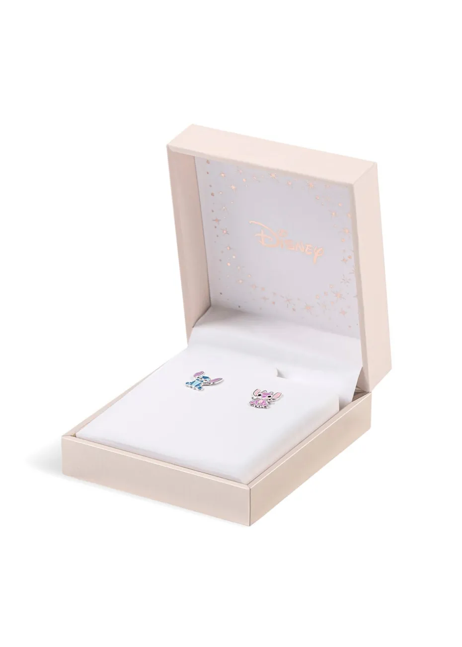 Disney Stitch Sterling Silver Enamel Stamp Stud Earrings