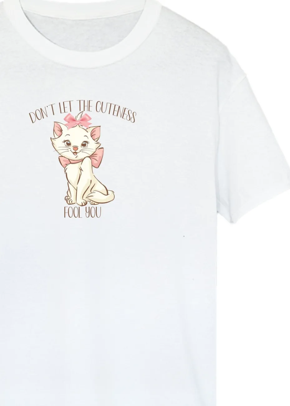 Disney White The Aristocats Marie Cuteness Boyfriend Fit T-Shirt