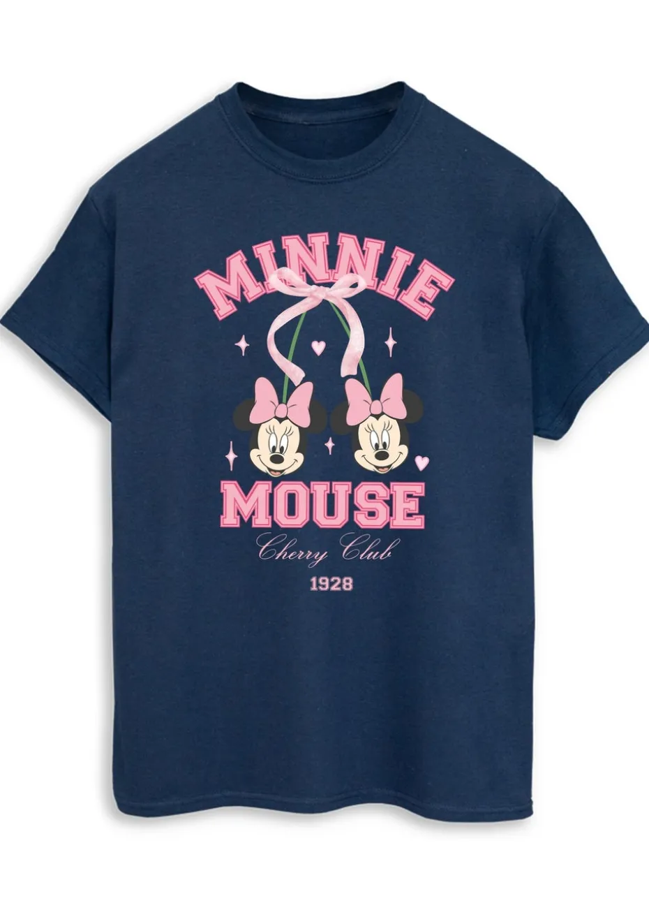 Disney Women Minnie Mouse Cherry Club Boyfriend Fit T-Shirt