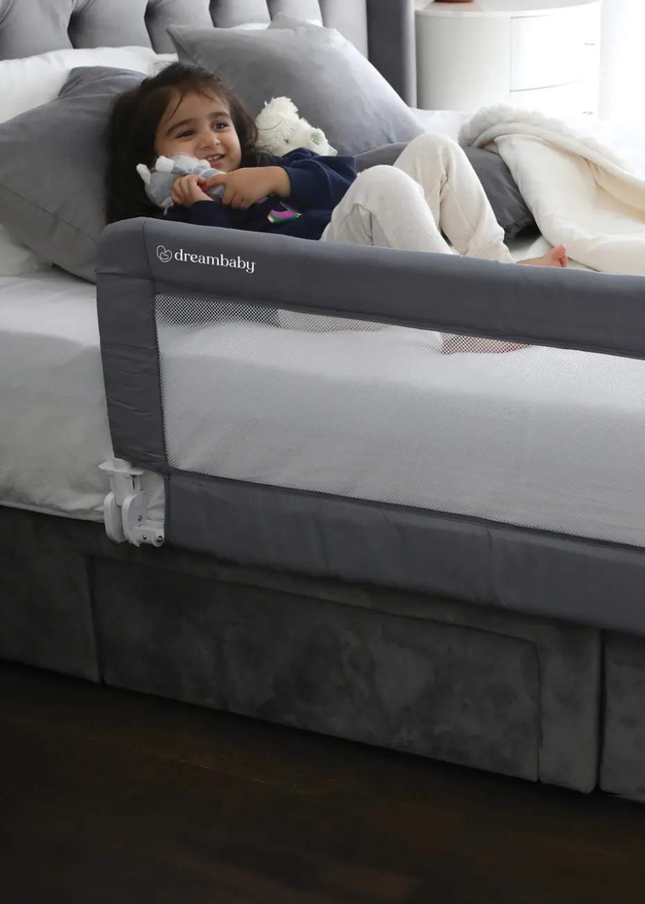 Dreambaby Grey Milan Deluxe Padded Bedrail