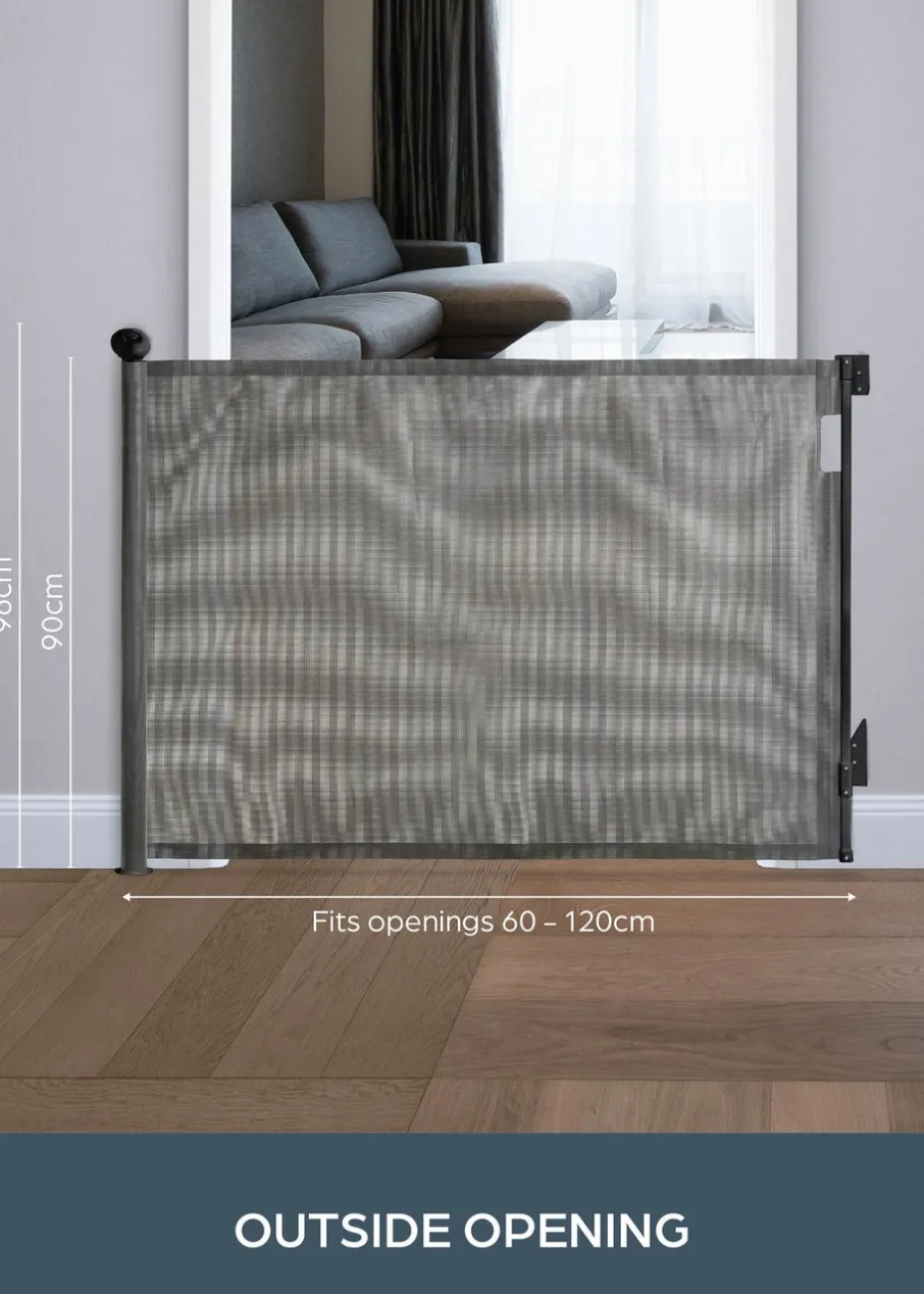 Dreambaby Grey Retractable Mesh Roller Gate