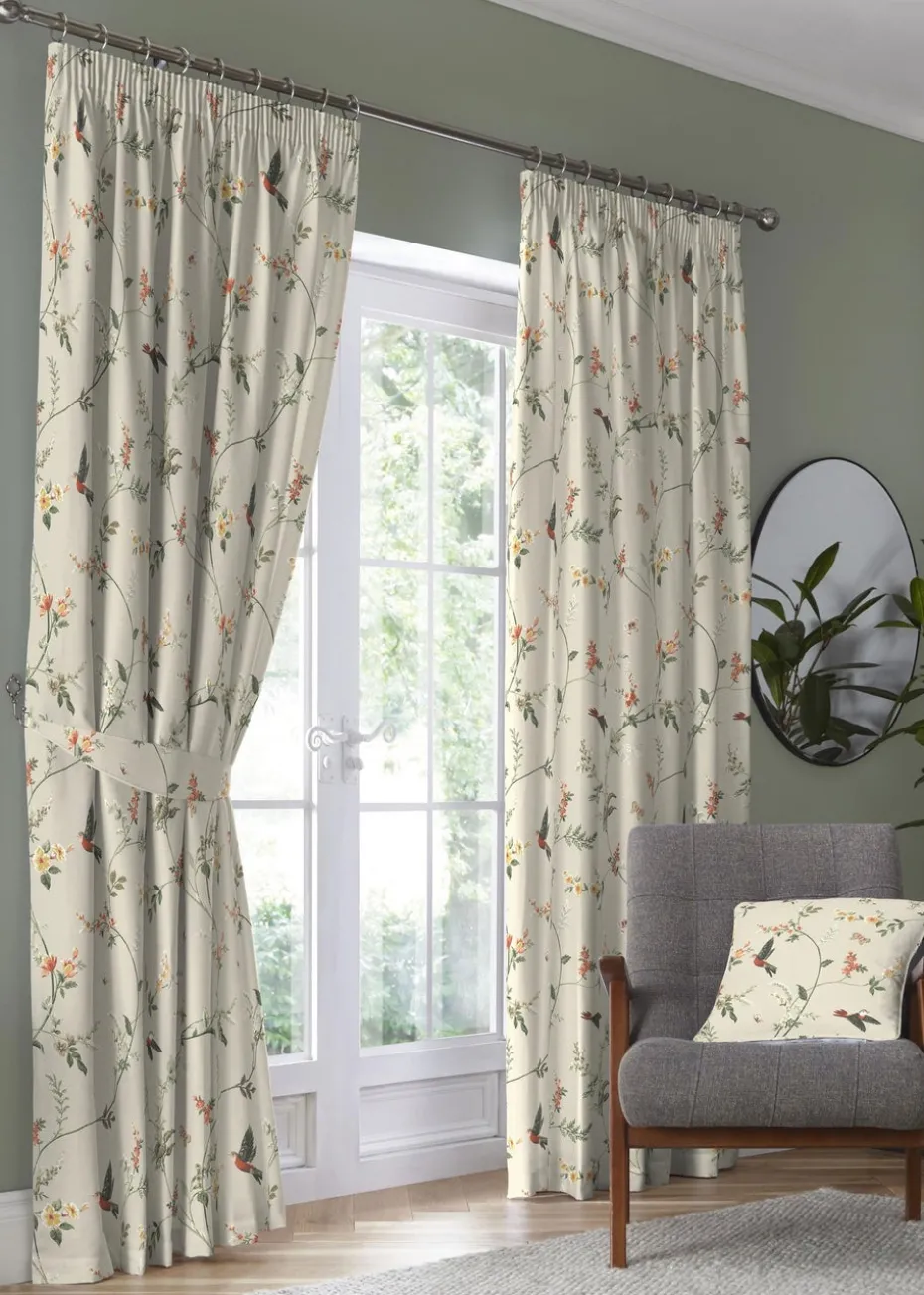 Dreams & Drapes Darnley Pink Pencil Pleat Curtains With Tie-Backs