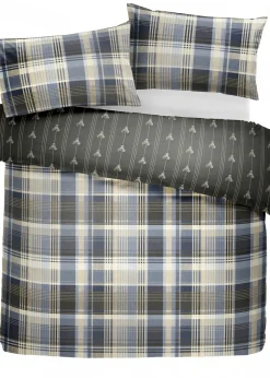 Dreams & Drapes Lodge Connolly Check Brushed Cotton Grey Duvet Cover Set