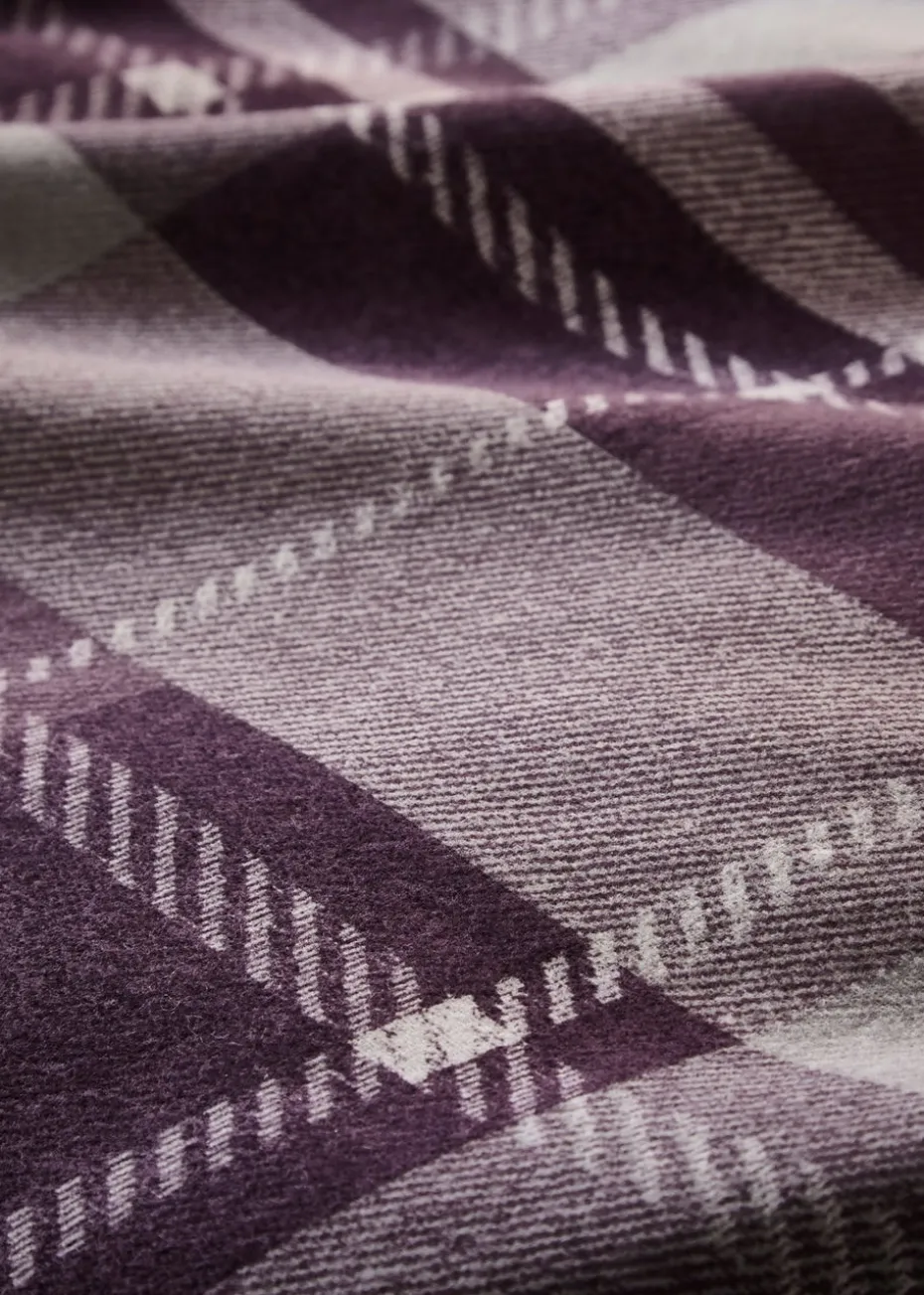 Dreams & Drapes Lodge Colville Check Brushed Cotton Purple Duvet Cover Set