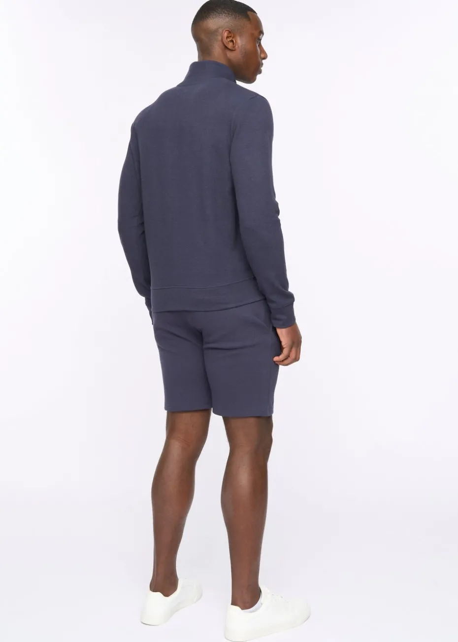 Duck & Cover Dark Navy Hannings Zip Thru Hoodie
