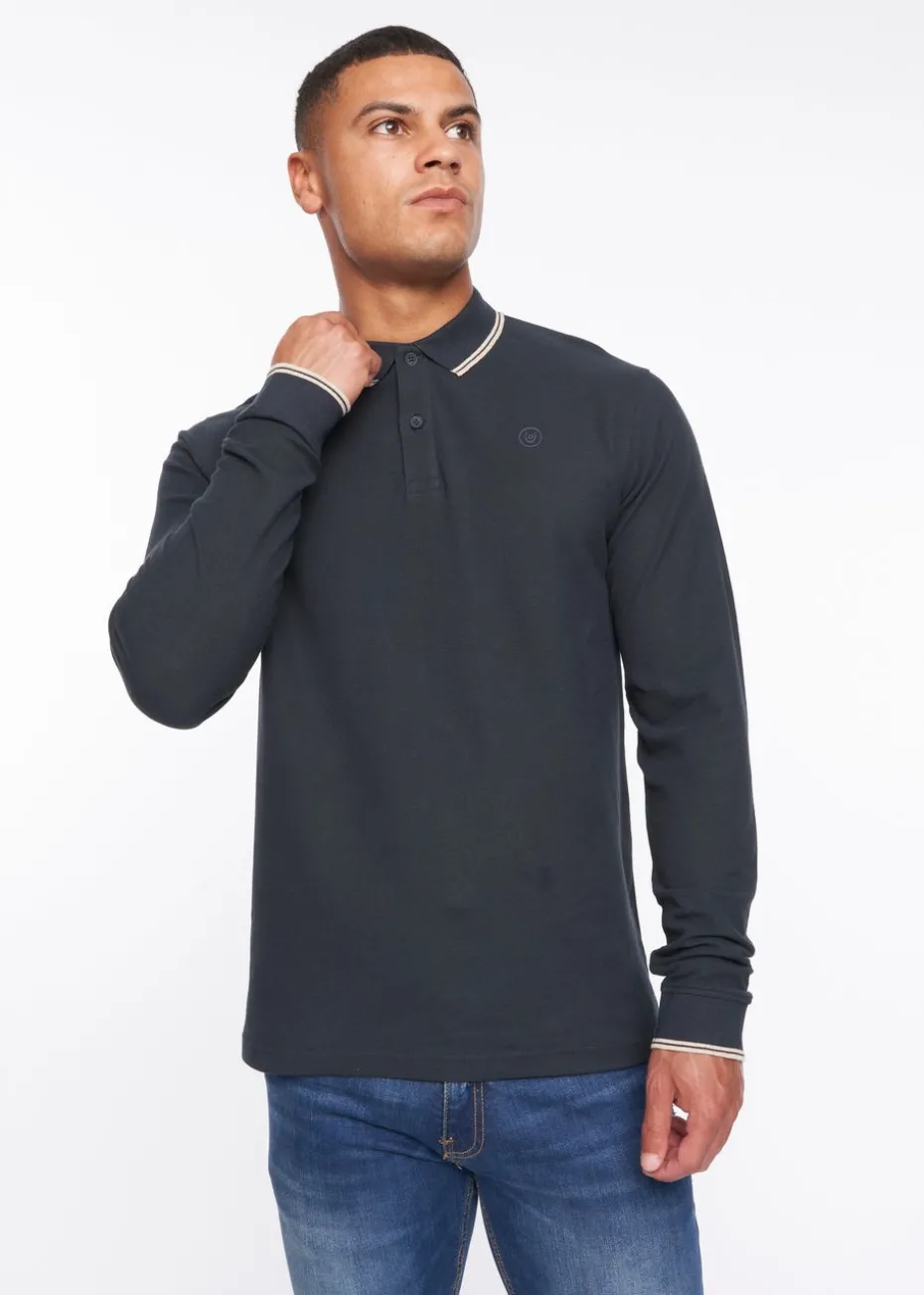 Duck & Cover Navy Roxberry Long Sleeve Polo
