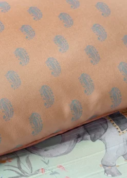 Duck Egg Blue Floral & Elephant Duvet Set